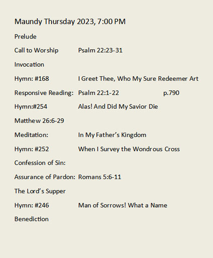 Maundy Thursday Service